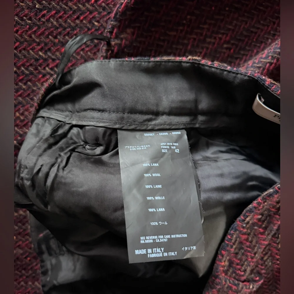 Prada women’s Burgundy Tweed Pants - Picture 10 of 12